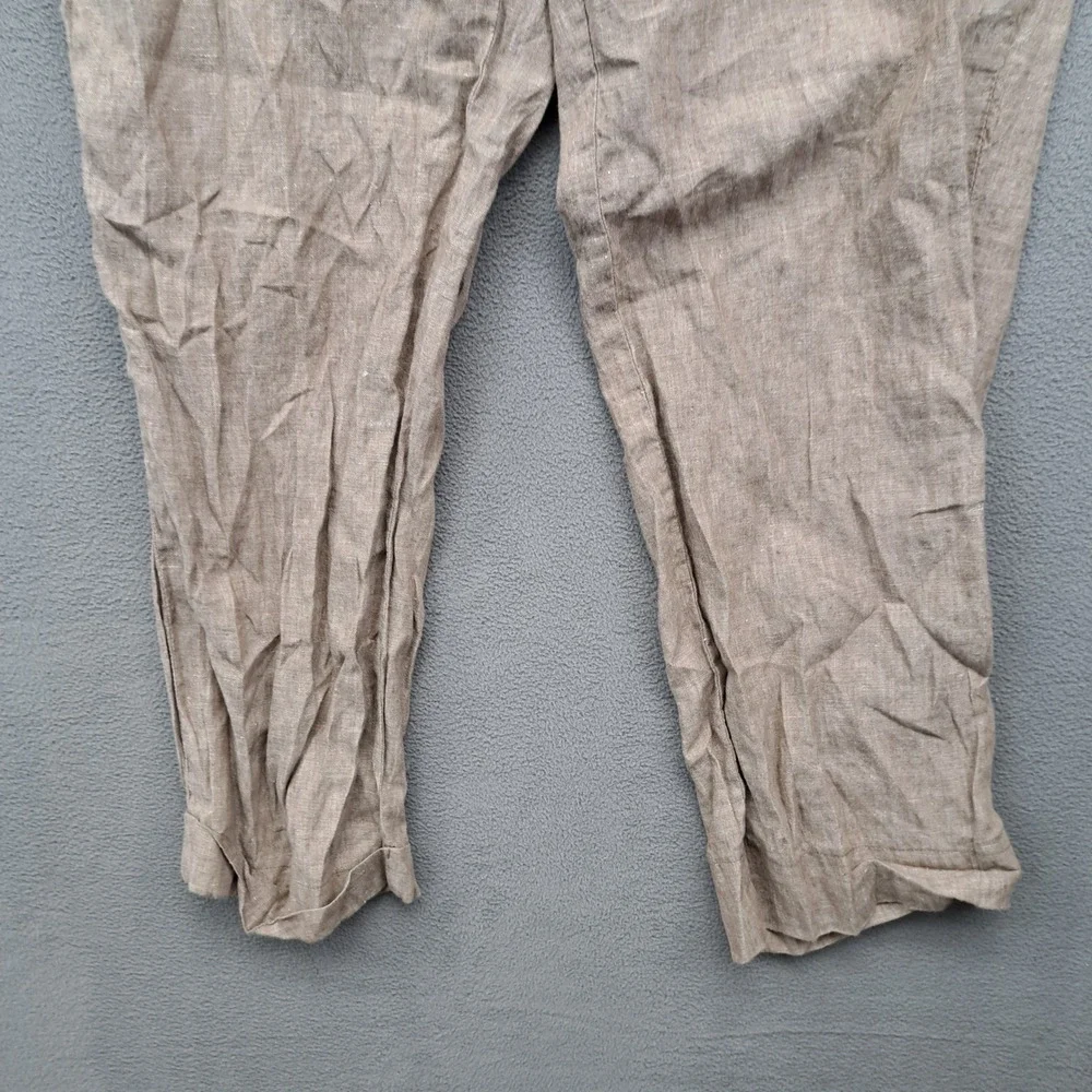 ORVIS Signature Collection Mens Linen Pants 38 Tan Casual Flat Front (37x31)